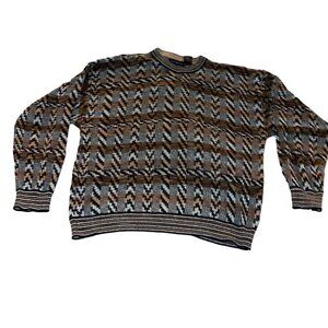 Jhane Barnes Vintage Mens Sweater Size XL Multicolor Knit Round Neck Casual